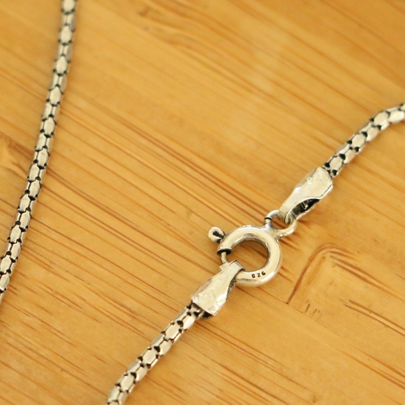 925 Sterling Silver feather men’s necklace - Picture 6 of 7